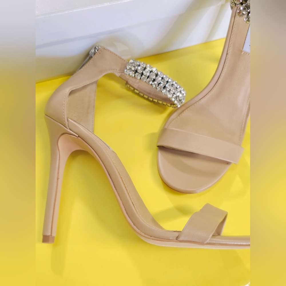 Steve Madden Beige Heels with Sparkling Strap